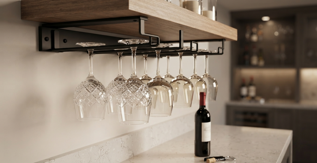 Wall Mounted Wine Glass Rack: Save Space & Style