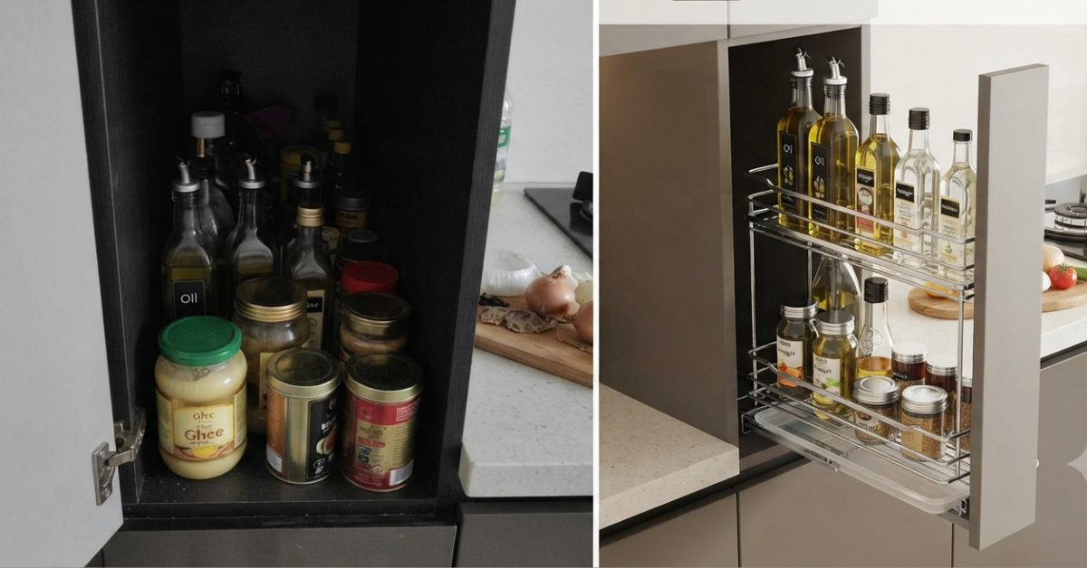 bottle pull out basket