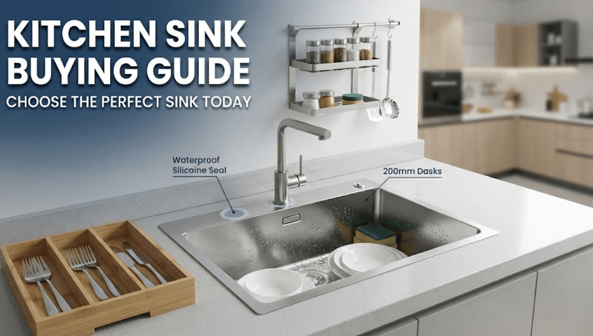 Modern stainless steel undermount sink, 200mm deep, for humid climates.
