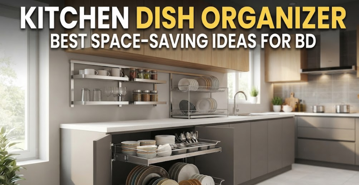 Modern modular kitchen dish organizer & storage in BD.