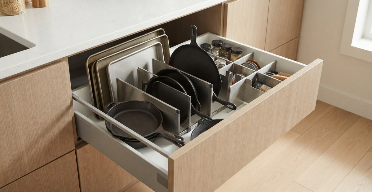 Smart Kitchen Cabinet Dividers & Storage Solutions for BD