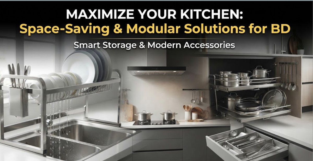 Featured image for blog post: Modern kitchen organization with modular stainless steel accessories and space-saving racks.