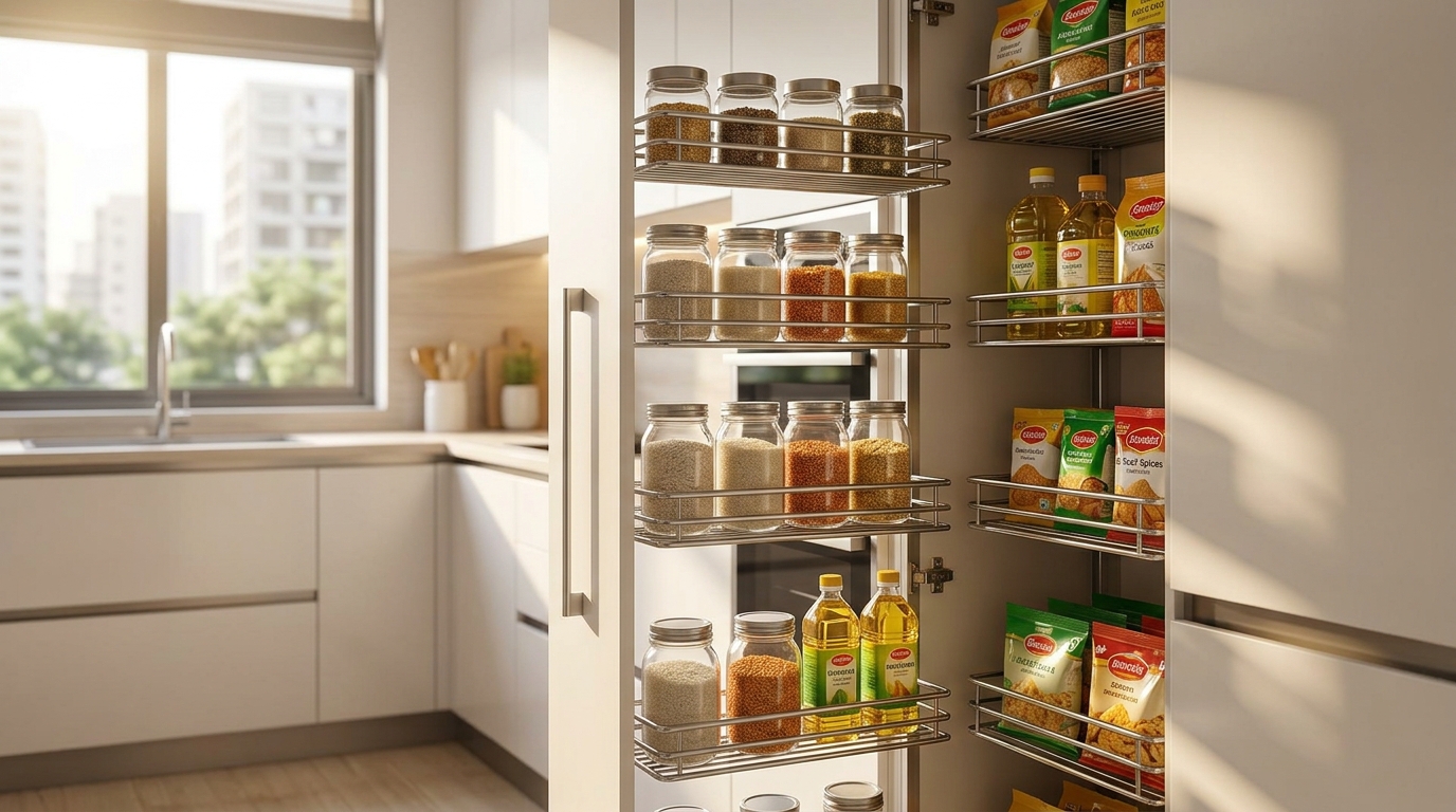 Discover top modern kitchen pantry ideas, modular accessories, and stainless steel storage solutions to transform your Bangladeshi home efficiently.
