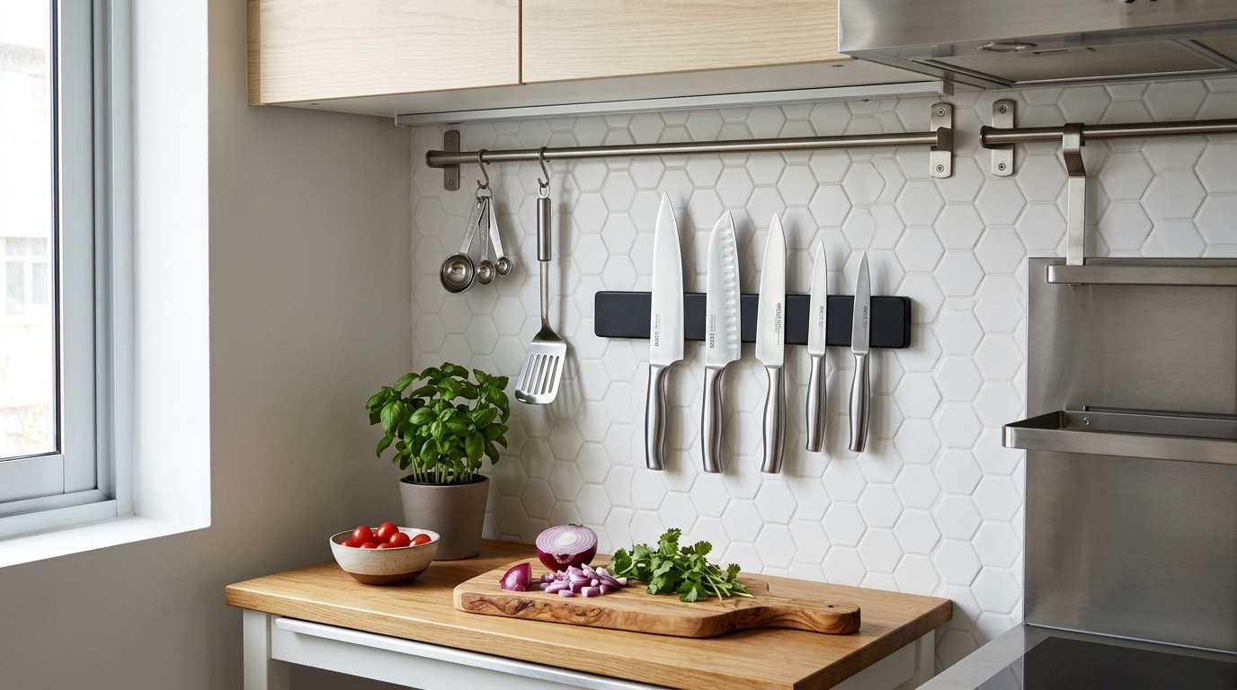 Smart Storage with a Magnetic Kitchen Knife Holder