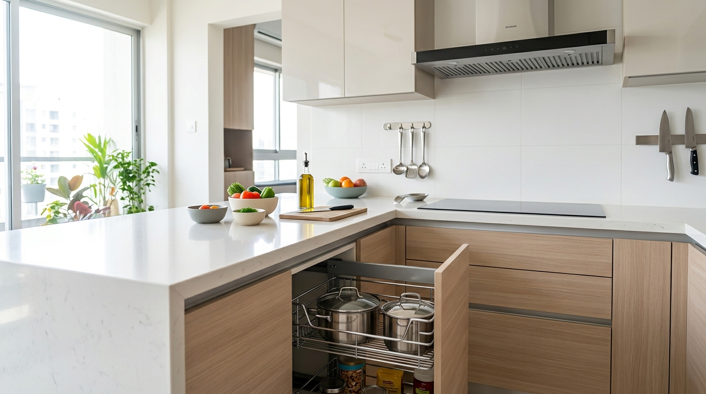 Light Kitchen Worktops & Modern Accessories for Bright Homes