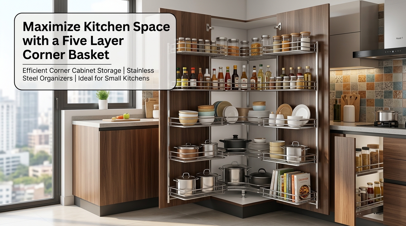 Maximize Kitchen Space with a Five Layer Corner Basket
