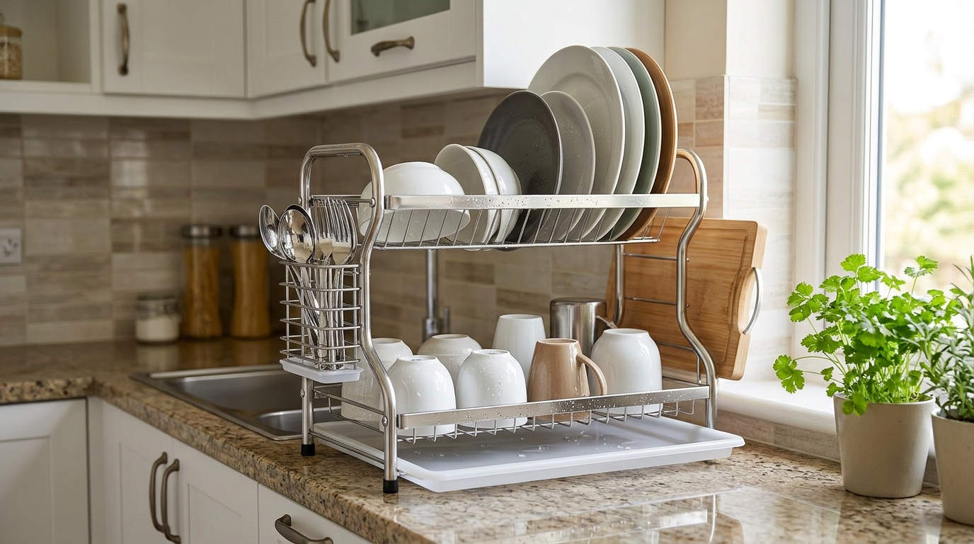 Double Layer Dish Rack: Space-Saving Kitchen Storage Guide