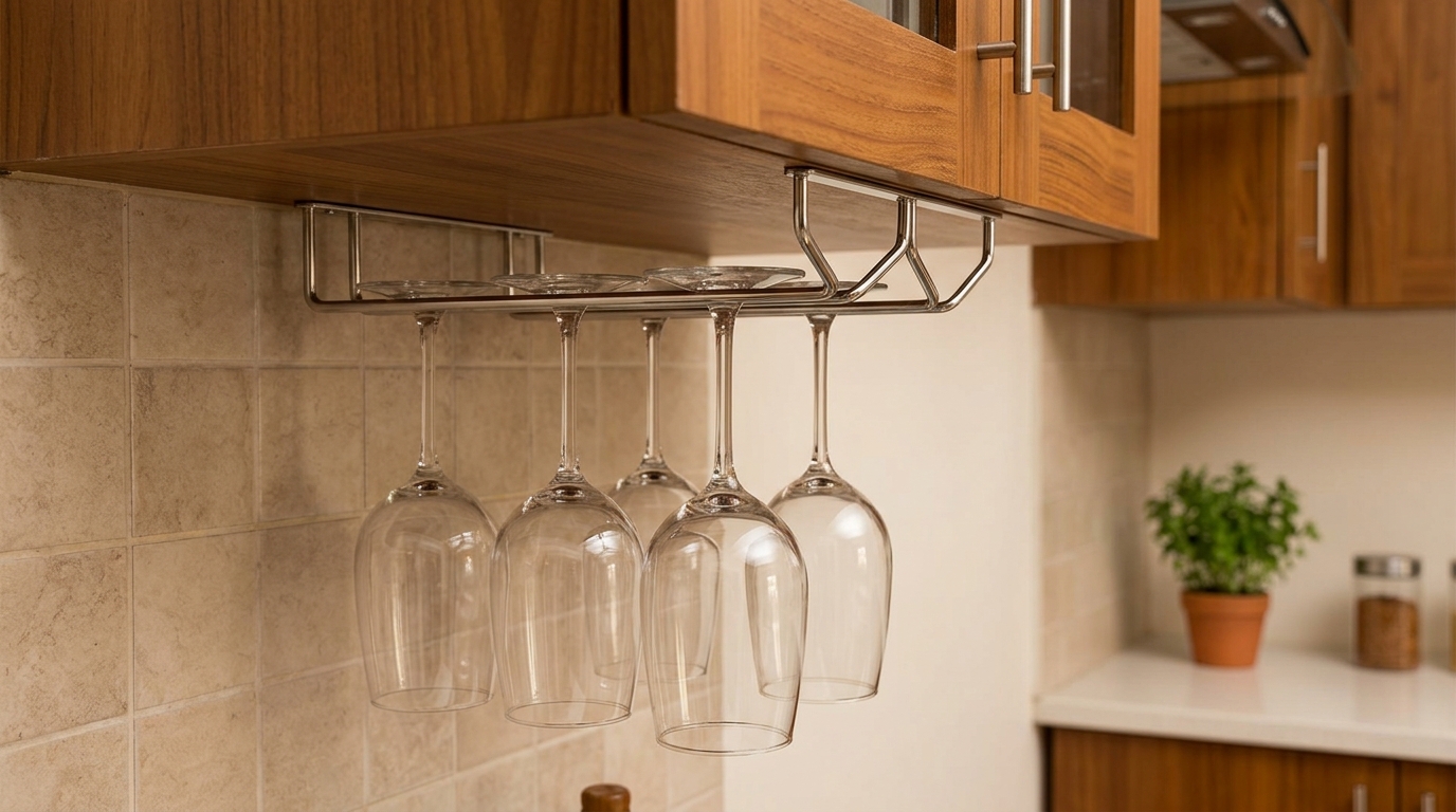 Wine Glass Holder Ideas and Stylish Kitchen Storage Solutions.