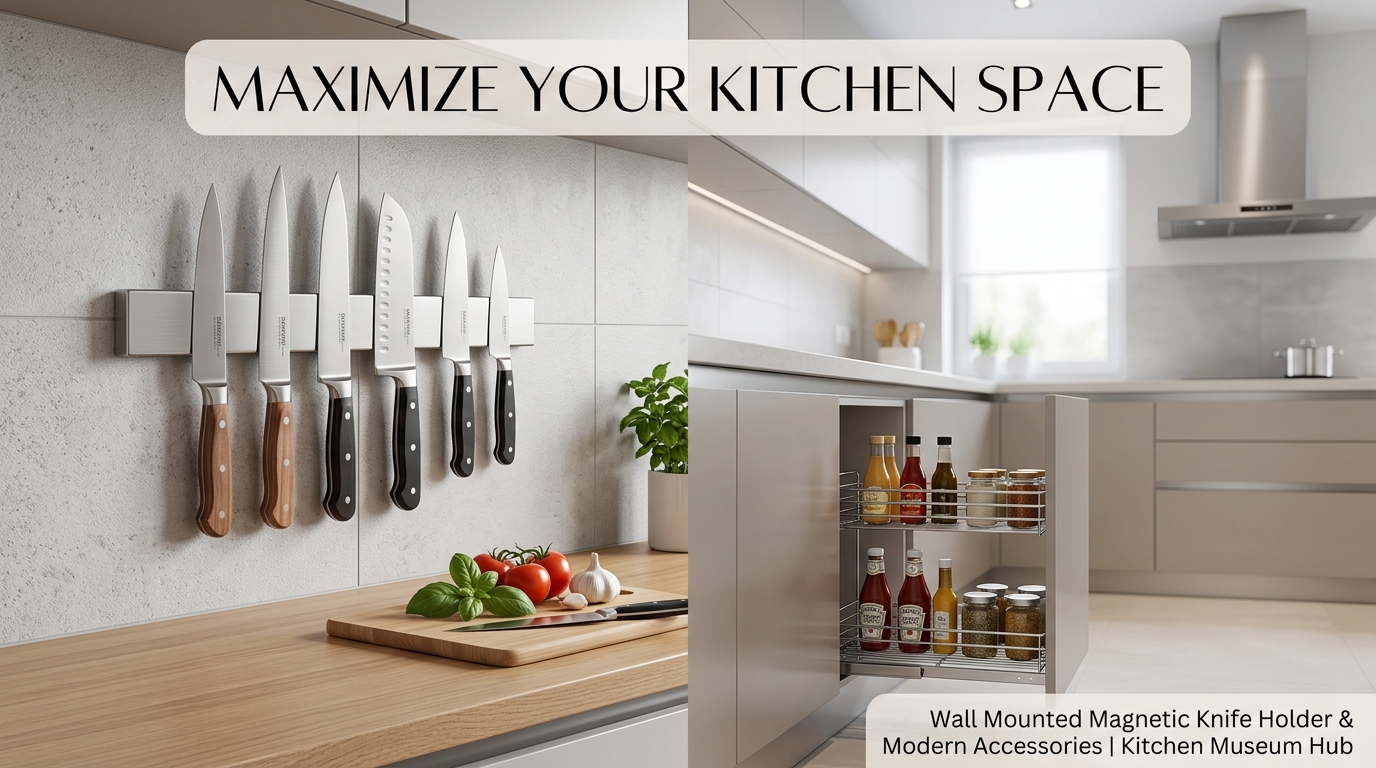 Wall Mounted Magnetic Knife Holder for Modern Kitchens