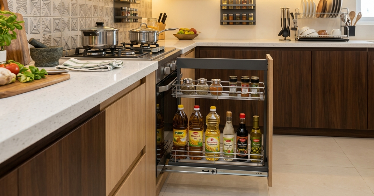 Bottle Pull Out Basket: Smart Kitchen Storage Ideas