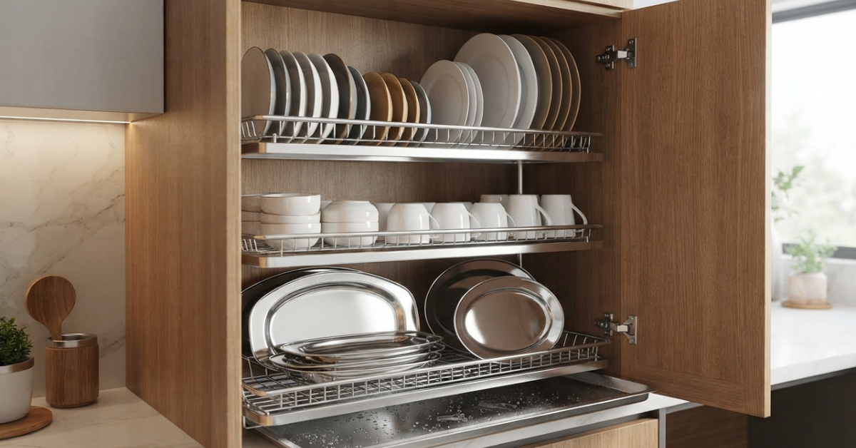 Dish Organizer Cabinet | Maximize Kitchen Storage