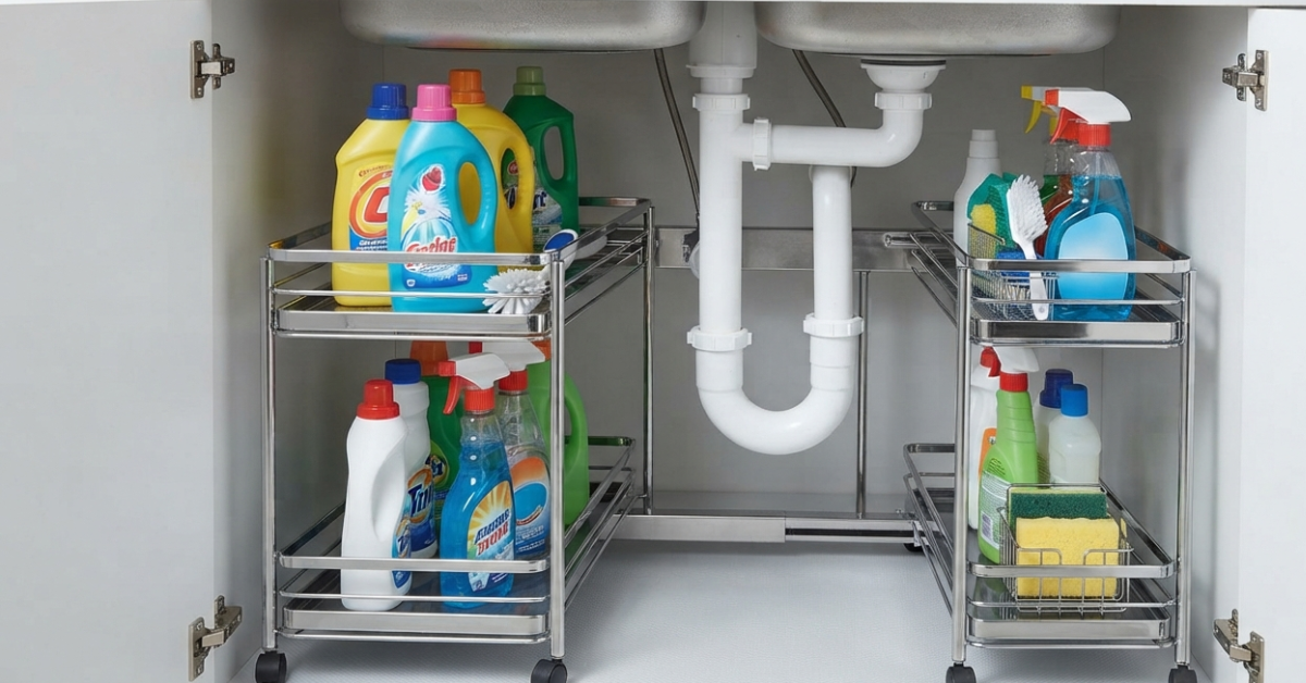 Kitchen Sink Cabinet Organizer Ideas for Neat Kitchen Use