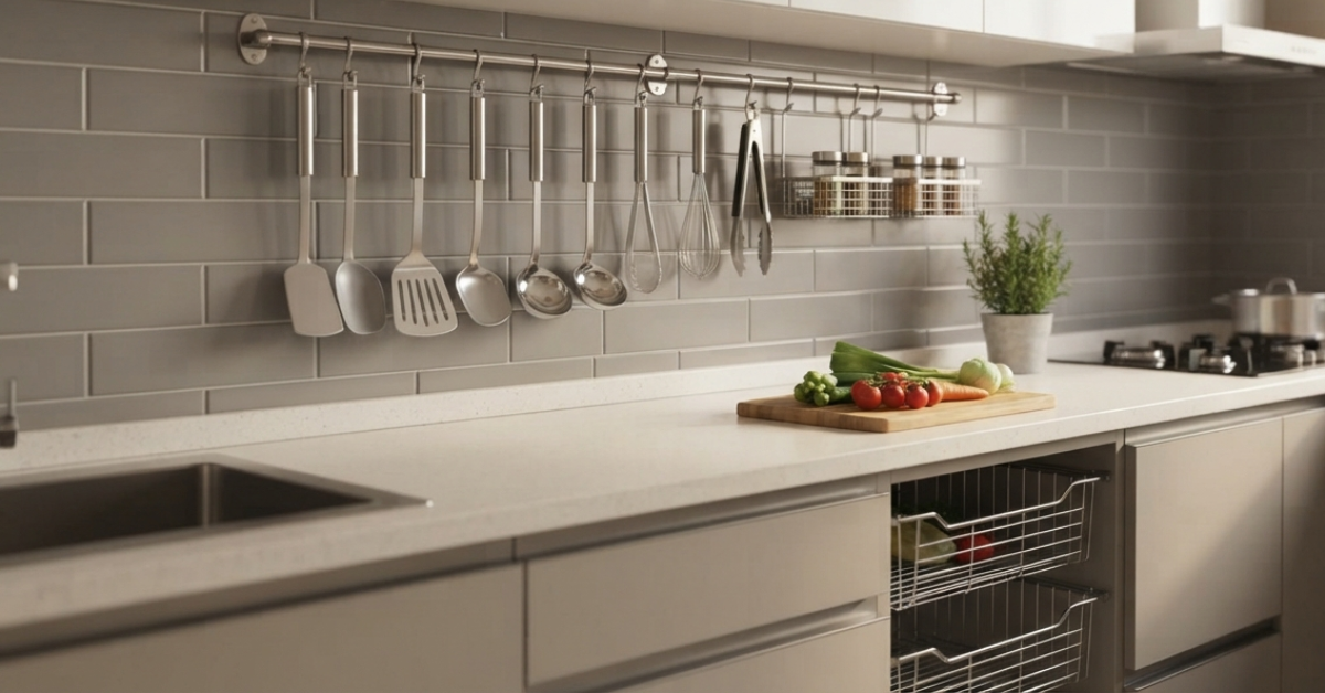 Best Kitchen Utensil Hanging Rail Ideas for Small Spaces