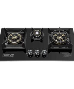 Alternative view of Foster FGS-8306M 3 Burner Gas Cooker – Glossy Black Marble Panel